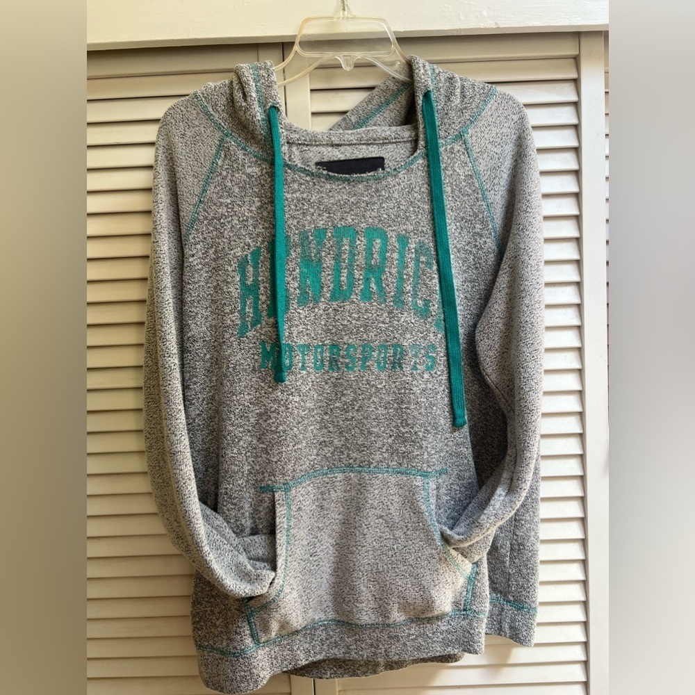 Hendricks Motorsports NASCAR Gray and Teal Women's Hoodie woman’s XL